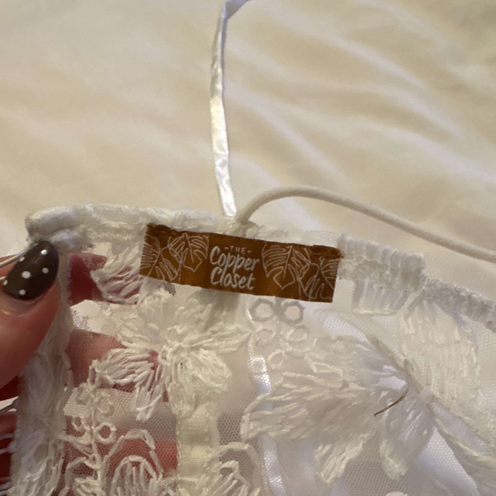 Copper Closet White Floral Lace Bustier Corset Top S B Underwire Boned