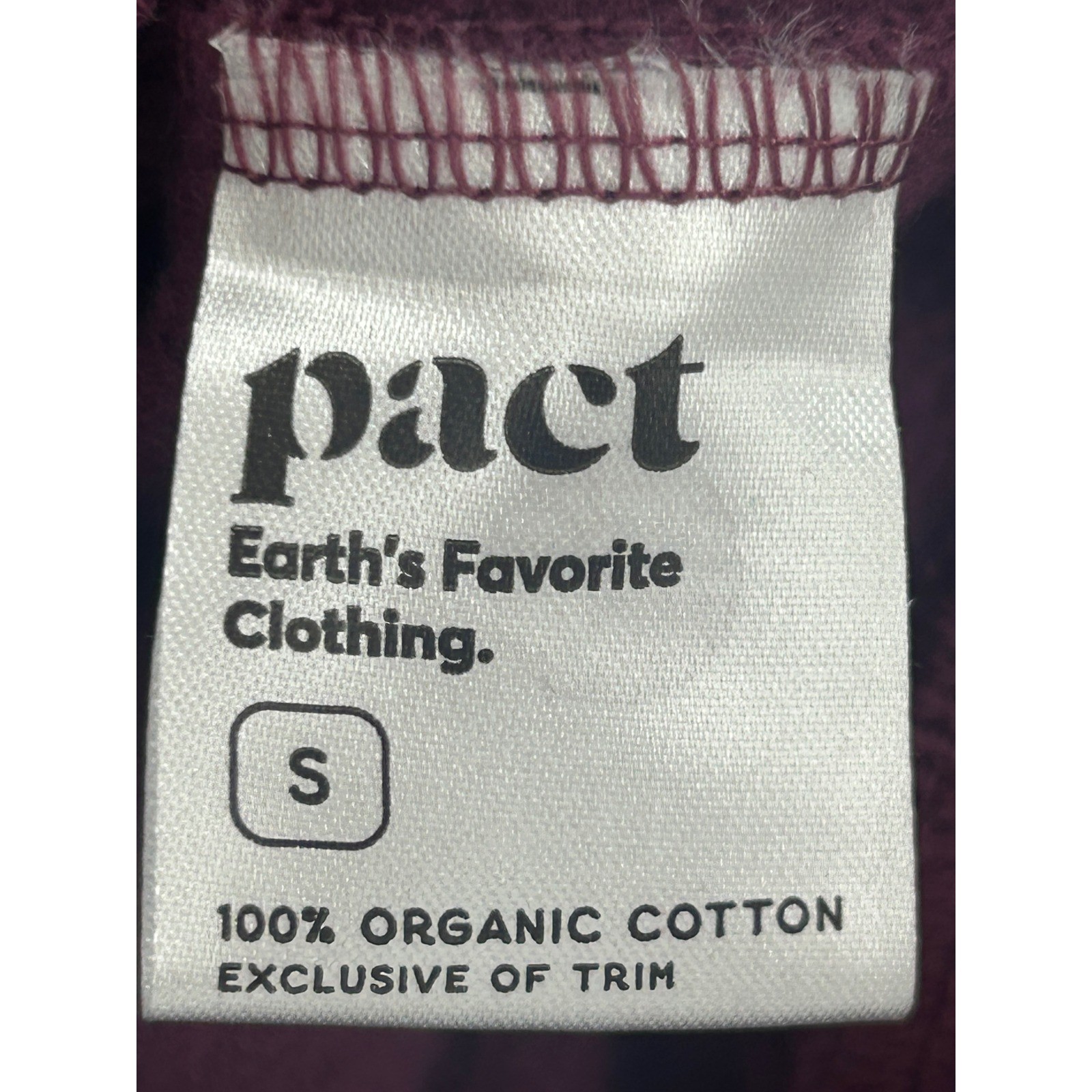 Pact Organic Cotton Crew Neck Sweatshirt Women’s Small Burgundy Kisses Boxy