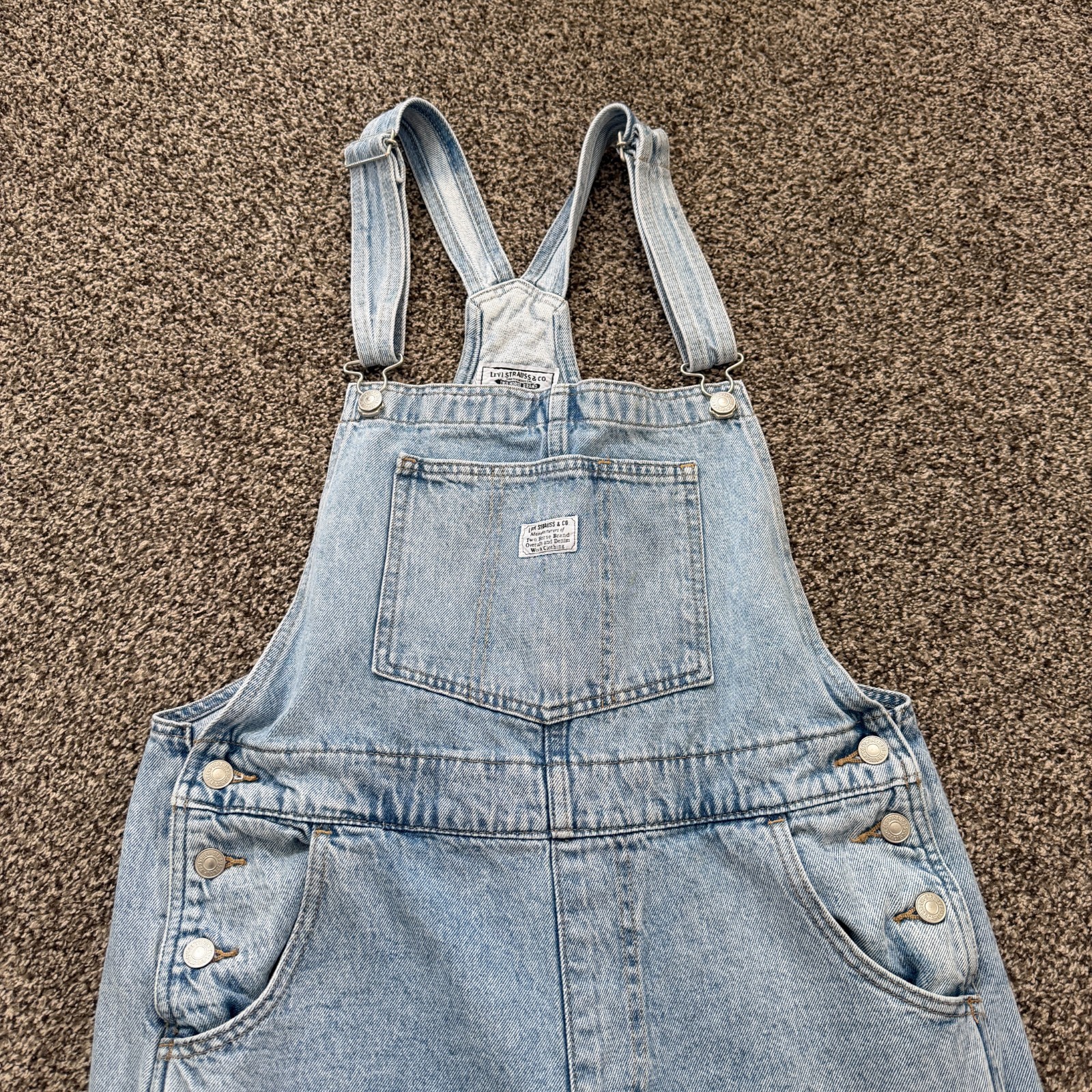 Levi’s Denim Bib Overalls Men’s Large Light Wash Blue Carpenter Workwear
