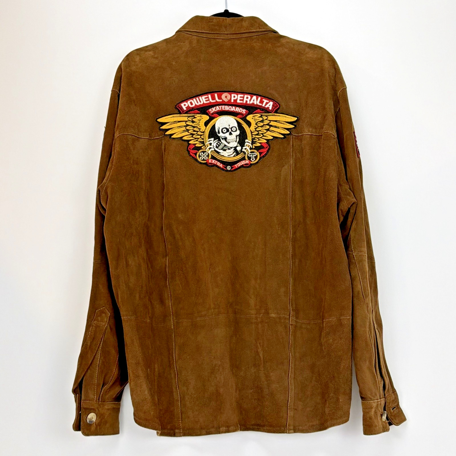 Custom Powell Peralta Suede Jacket XXL Spitfire Deathbox Skate Patches