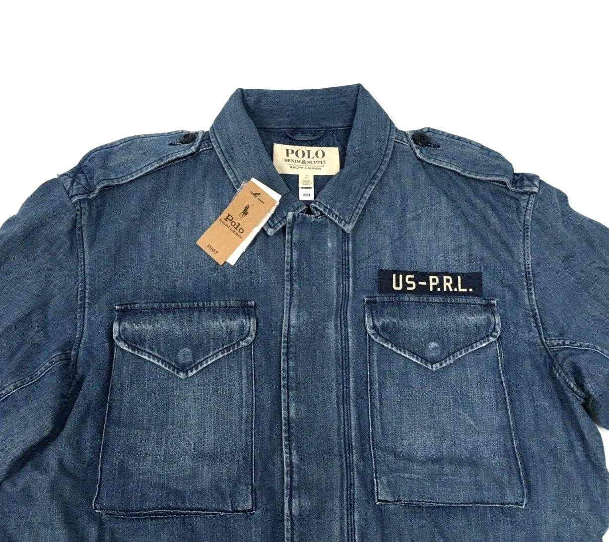 Polo Ralph Lauren Military US Army Paratrooper Officer Denim Jeans Field Jacket