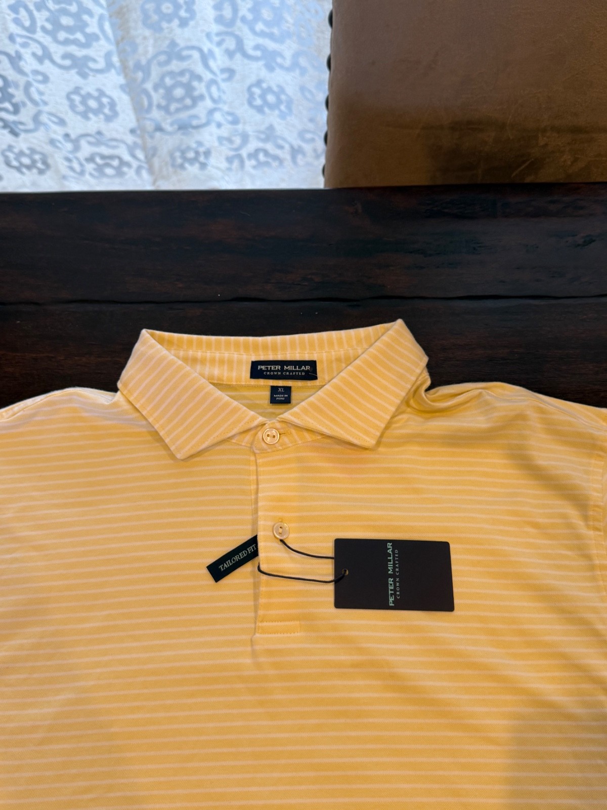 Peter Millar XL Men’s Crenshaw Albatross Stripe Cotton-Blend Polo MSRP $125