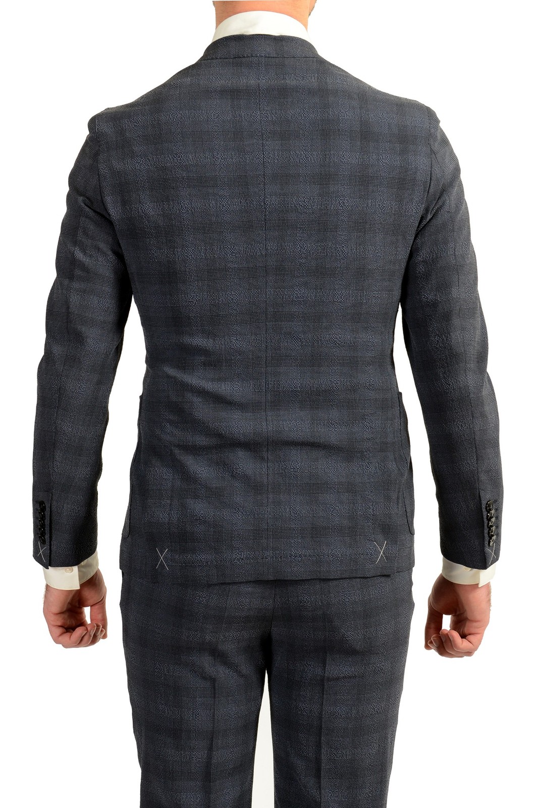 Hugo Boss Men’s “T-Novem/Brite” Plaid Wool Silk Two Button Suit US 40R IT 50R
