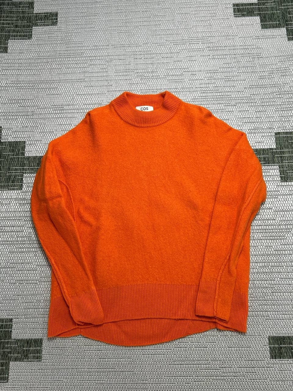 Cos Sweater Womens Xs Orange Oversized Wool Knit Pullover
