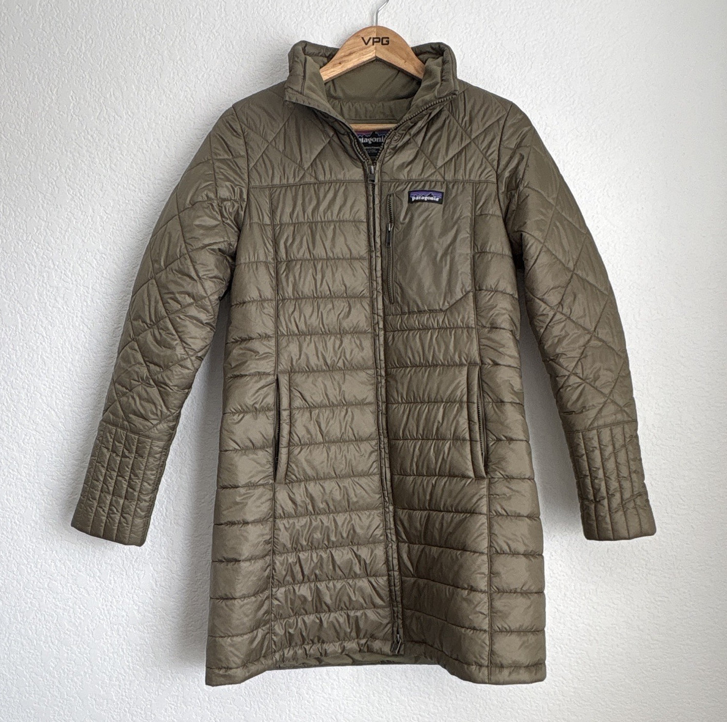Patagonia Radalie Women’s M Green Insulated Full-Zip Mid-Length Puffer Jacket