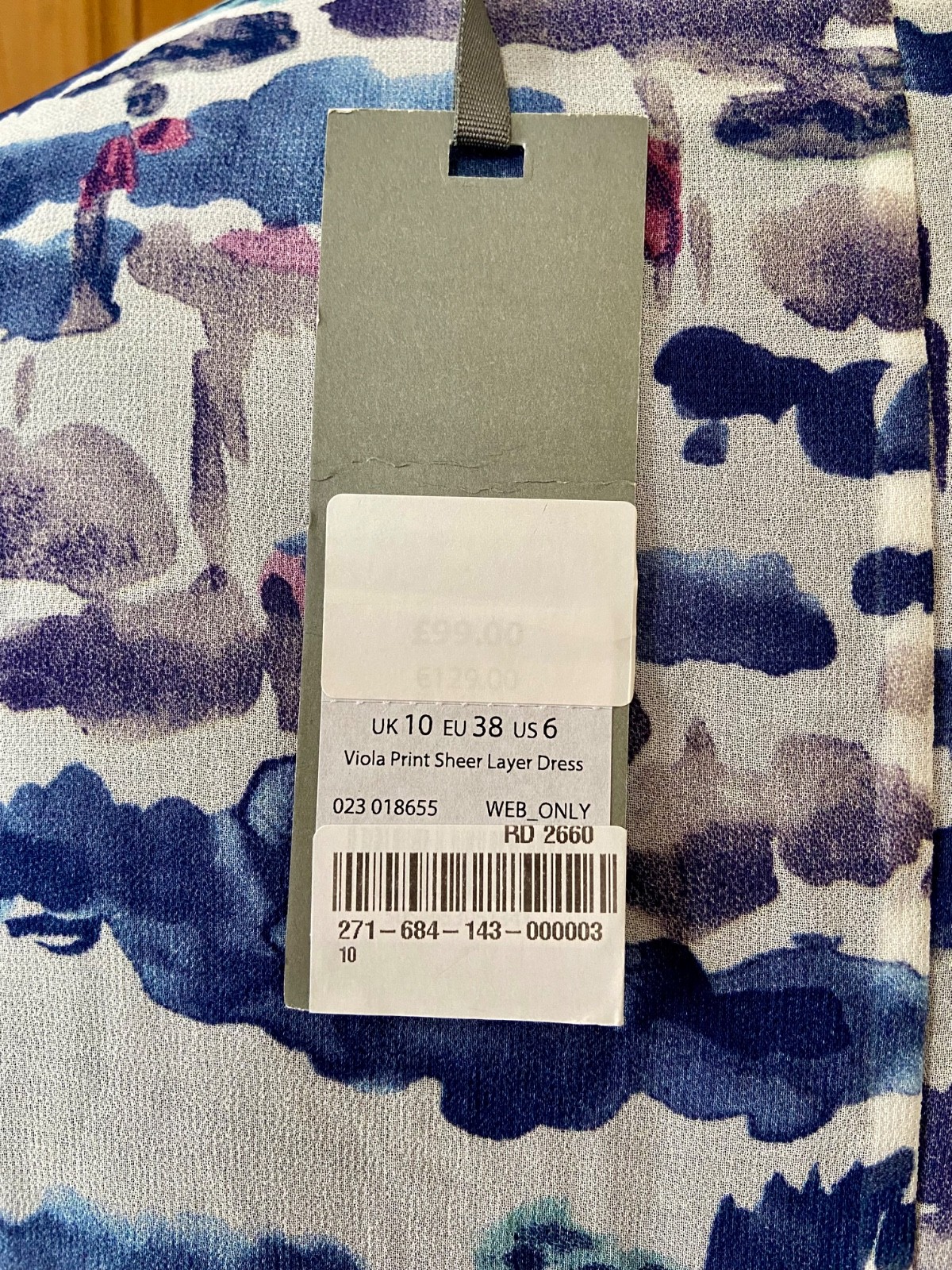 Mint Velvet Maxi Dress | Blue Stripe Chiffon | Short Sleeve | BNWT Size 10