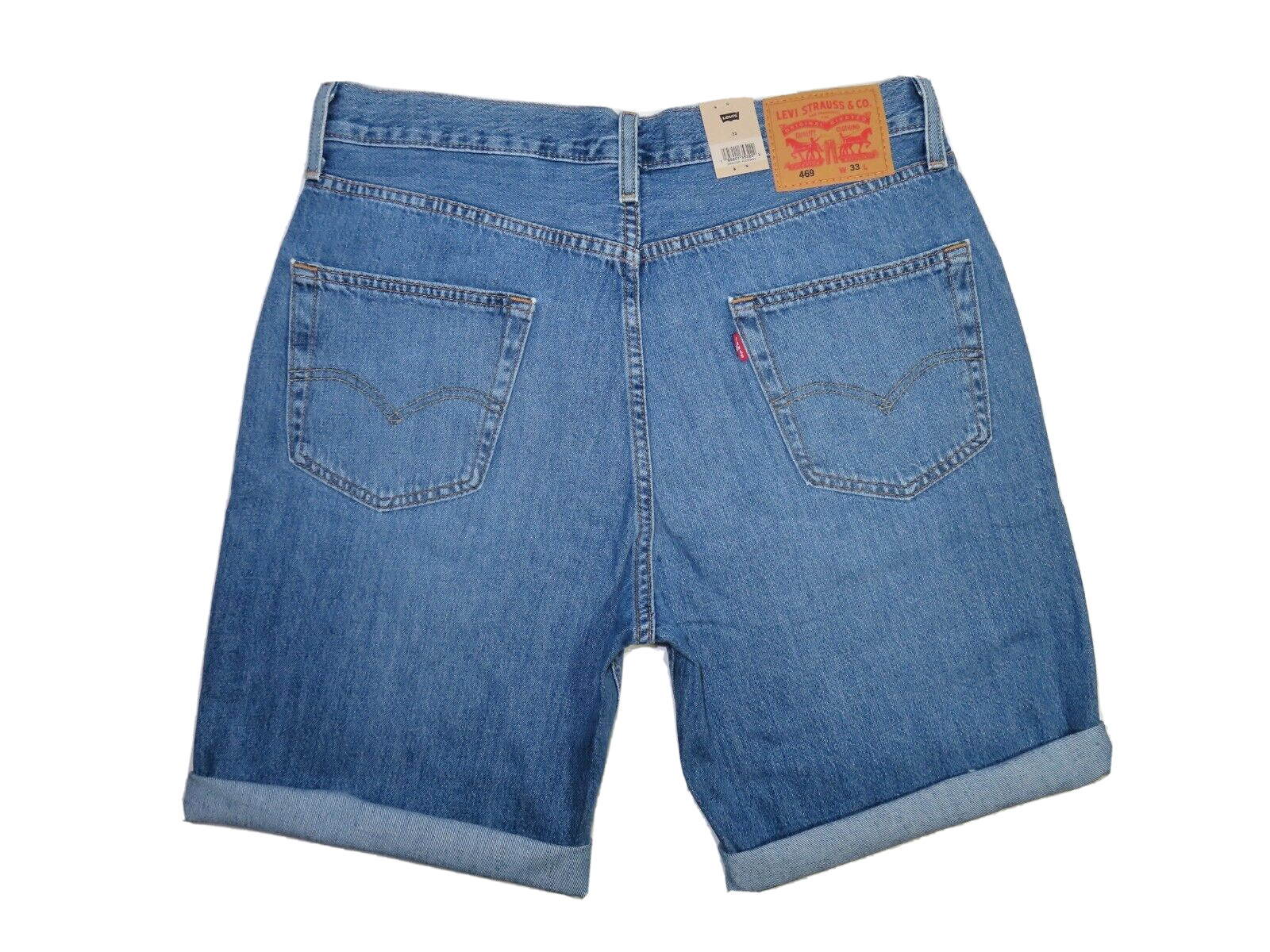 Levi’s 469 Loose Fit Factory Cut-Off Jean Shorts with Holes Medium/Blue NWT