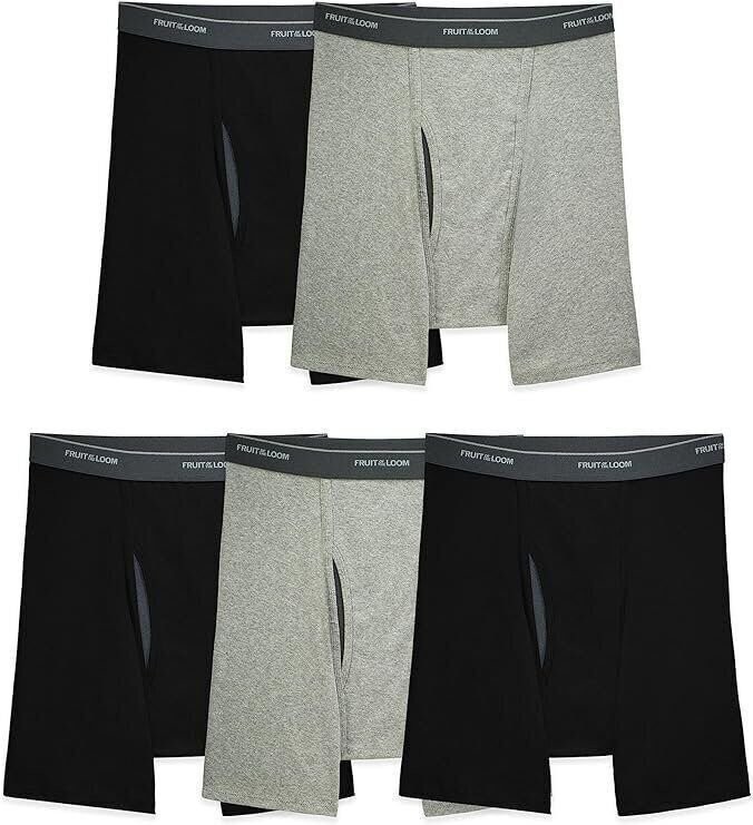 Mens 10-Pack Assorted Boxer Briefs by Fruit of the Loom Comfortable Mystery…