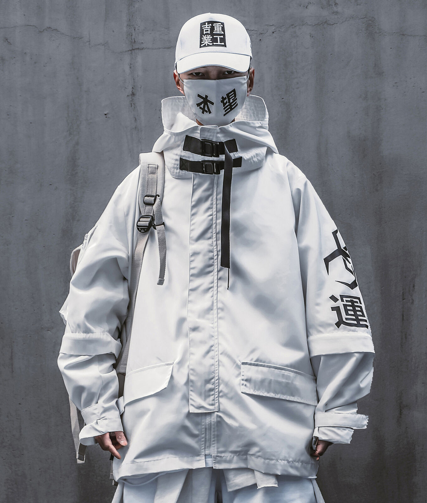 Niepce Techwear Atom Bomb Cyberpunk Windbreaker Urban Hip Hop Hooded Coat Jacket