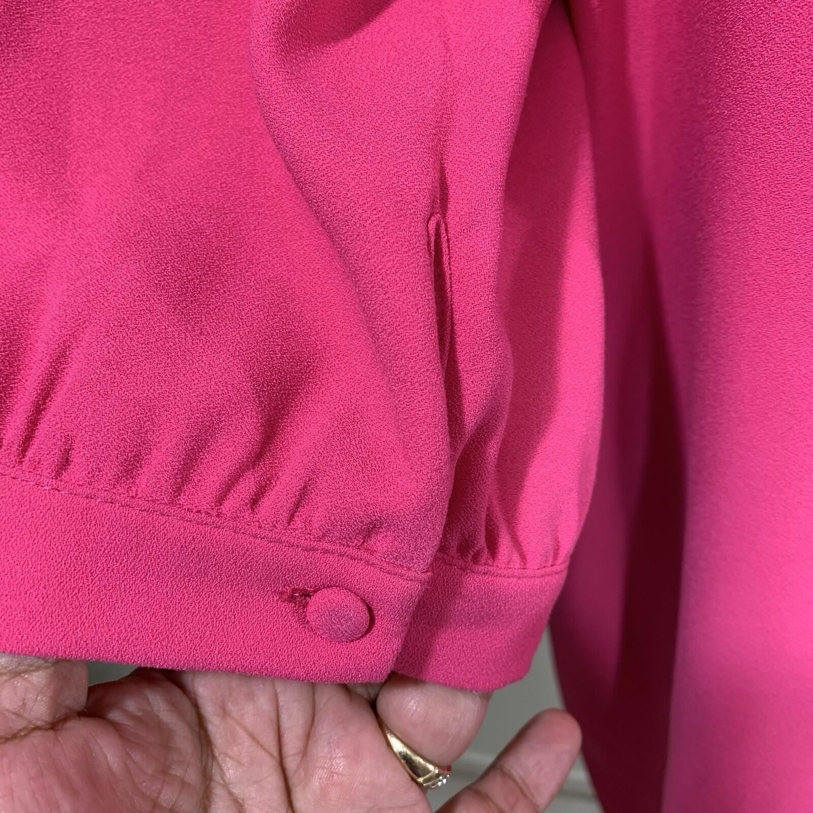 Dalia Shift Dress Womens 10 Pink Split Neck 3/4 Sleeve Crepe 1642-620