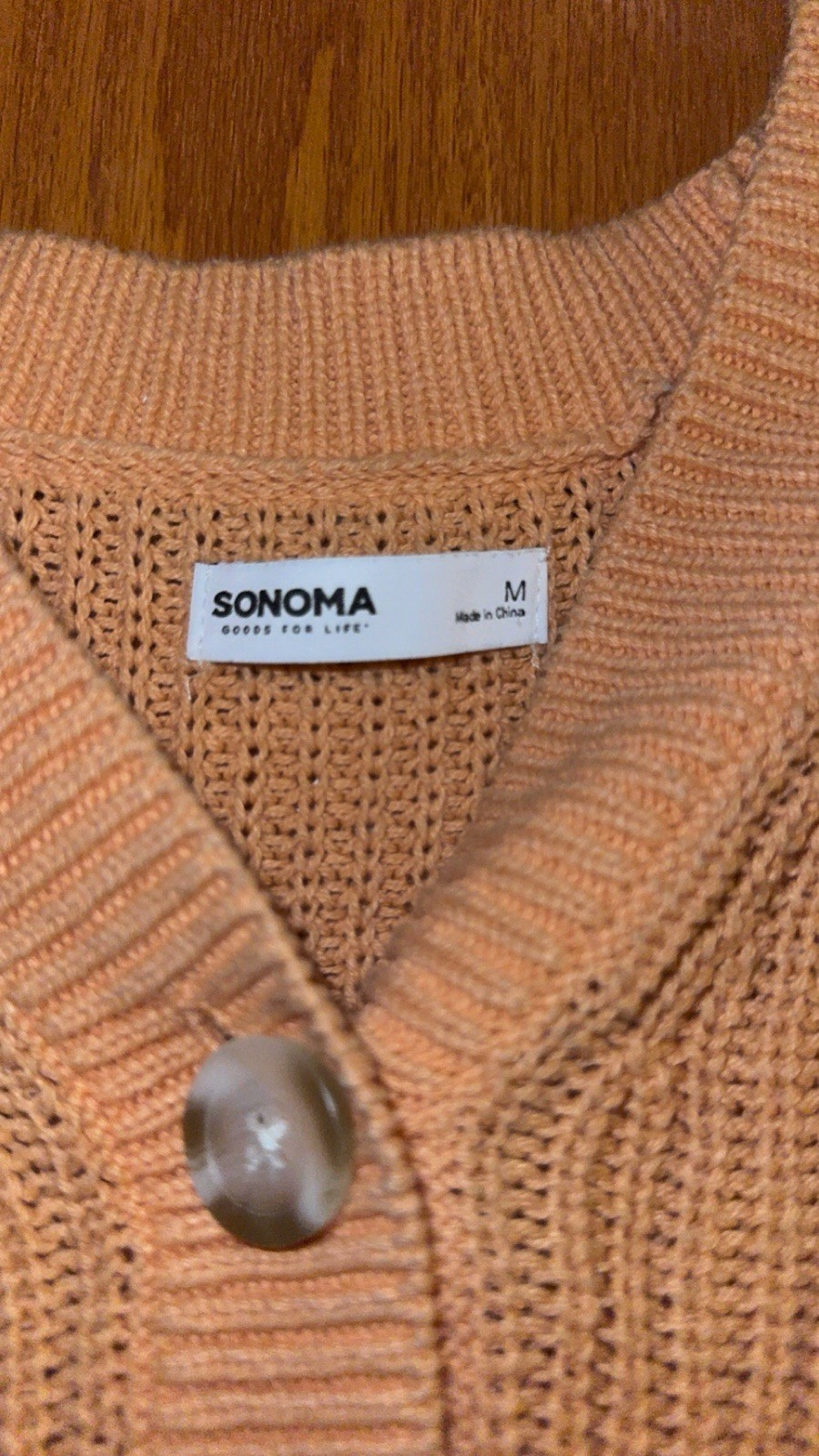 Sonoma Goods For Life Women’s Pink Knit V-Neck Button Cardigan Sweater M