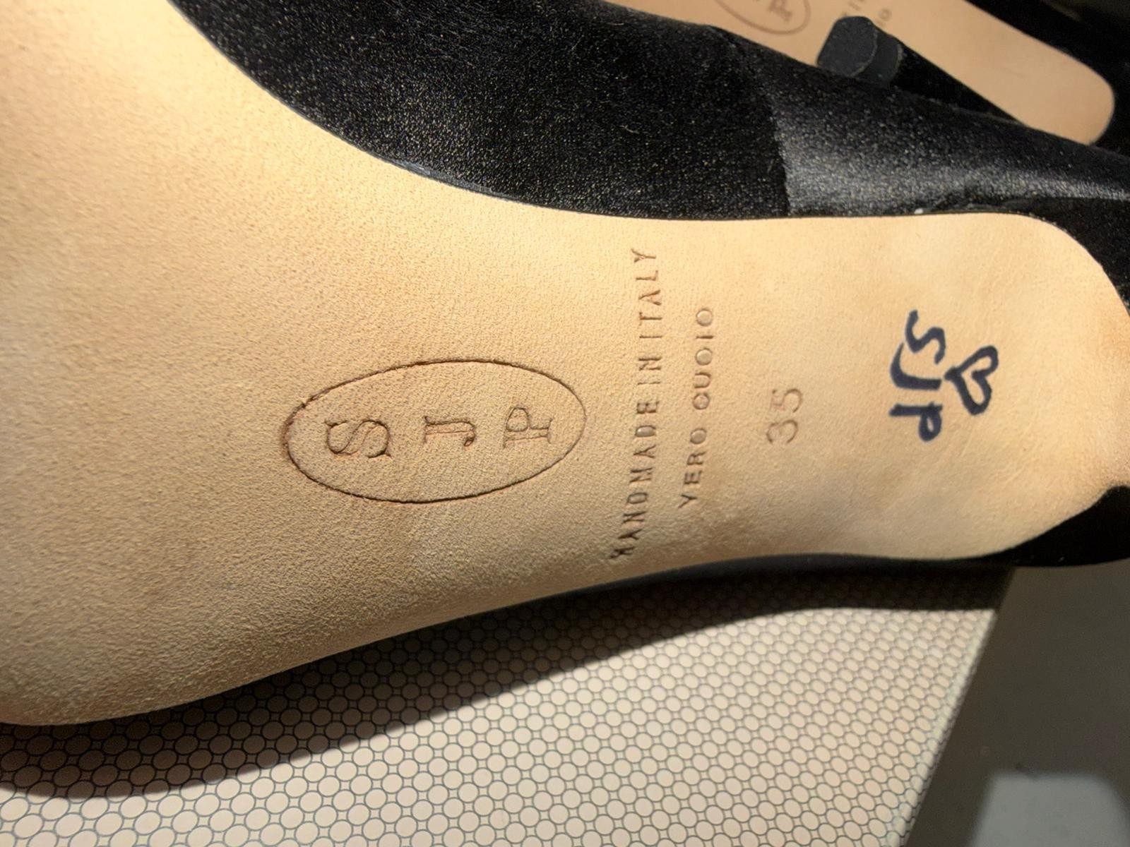 Autographed SJP Tempesta Black Satin Pumps EU 35 Sarah Jessica Parker Nordstrom