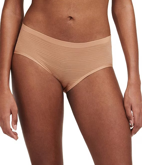2 PAIRS CHANTELLE SOFT STRETCH STRIPED SEAMLESS HIPSTER PANTIES ONE SIZE XS-L