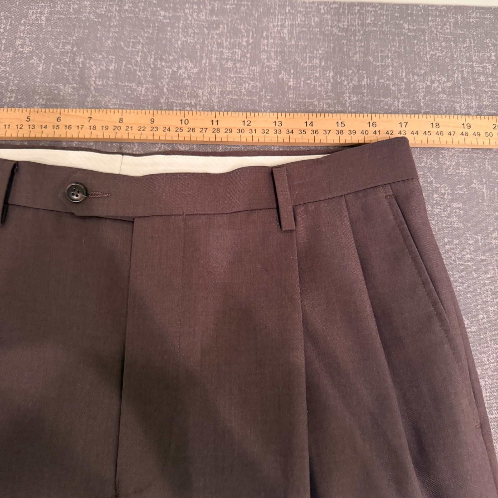 Daniel Cremieux Signature Collection Mens Brown Pleated Cuffed Dress Pants 34×30