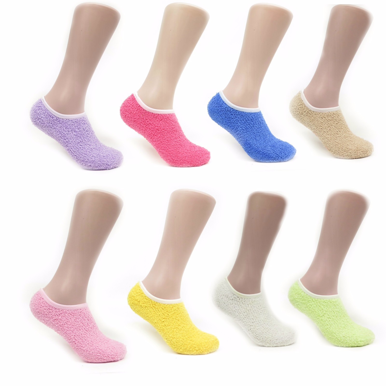 240 Pairs Wholesale Lot Womens Colorful Soft Fuzzy Ankle Slipper Socks With Grip