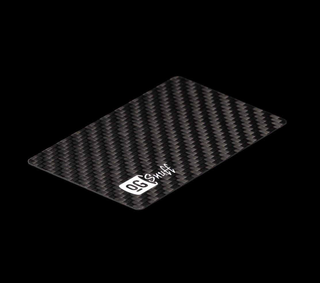 Carbon Fiber OG Snuff Wallet Card Crush Tool Compact Portable Elegant Well Made