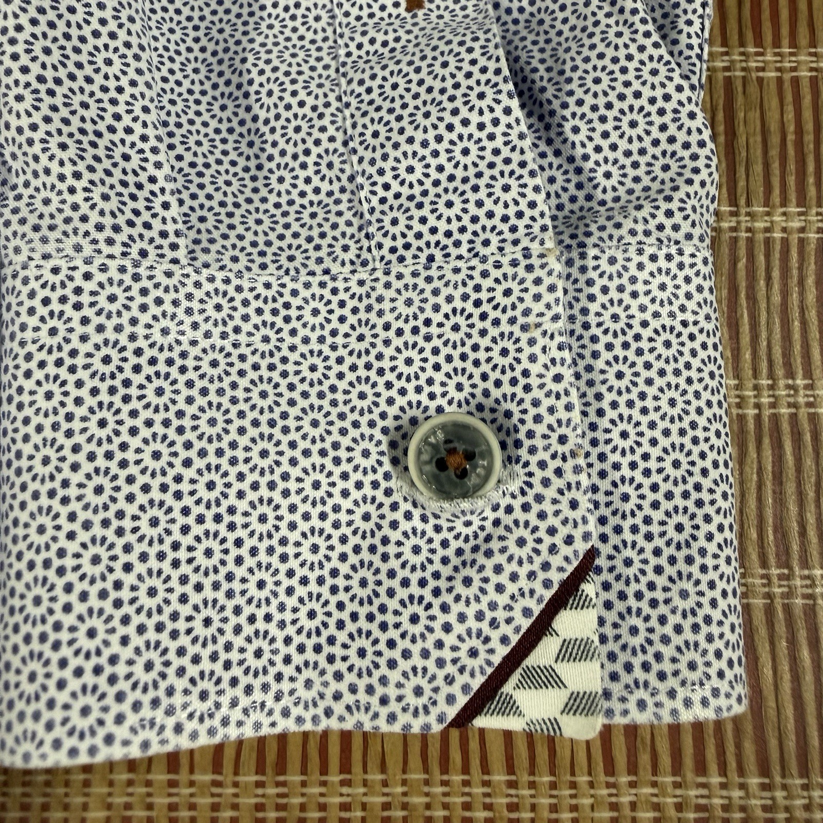 Ted Baker Men Slim Fit Flip Cuff Shirt Casual Formal Shirt Size 5 Abstract
