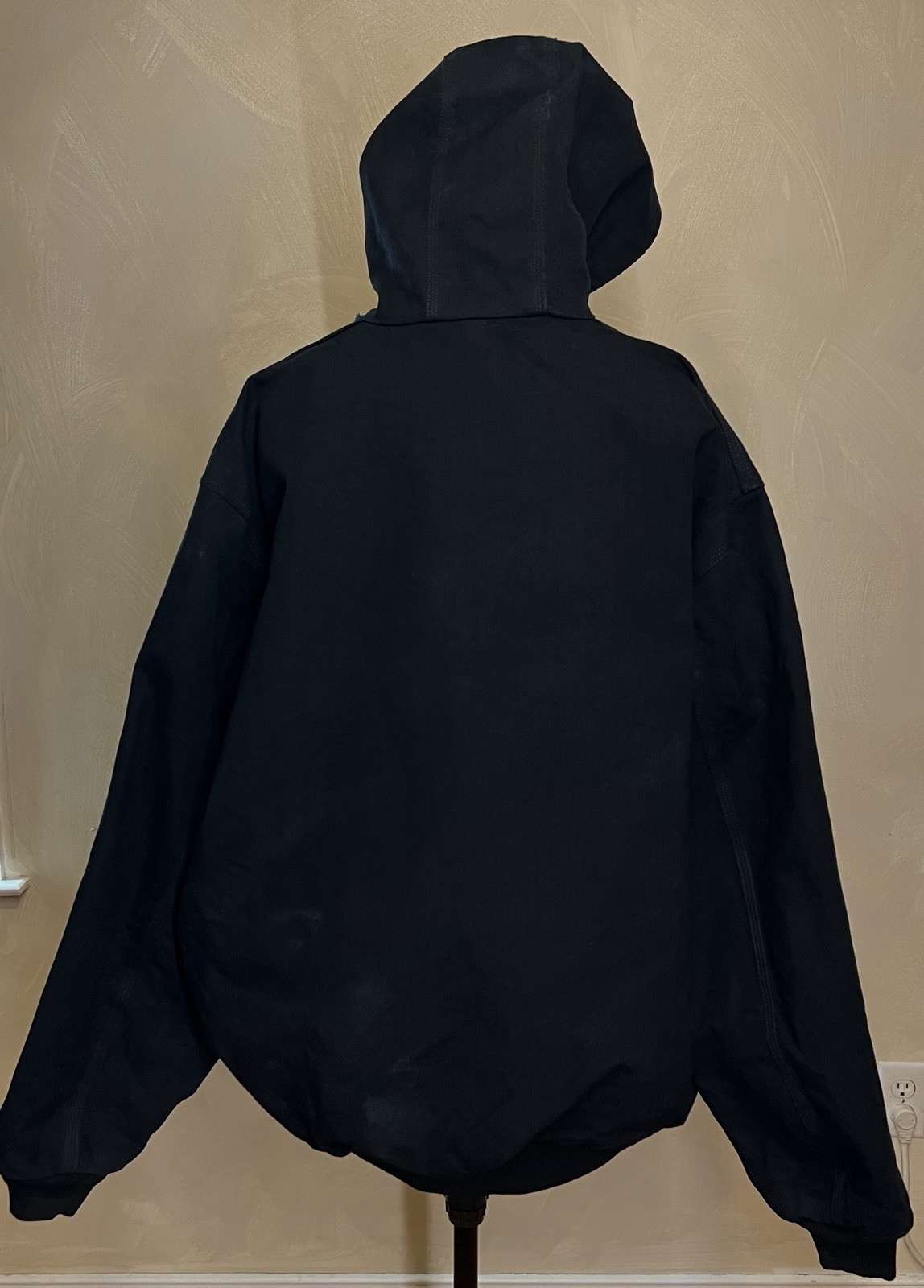 Carhartt Men’s Full-zip lined Hooded Black Canvas Jacket J131, USA|Size:3XL Tall