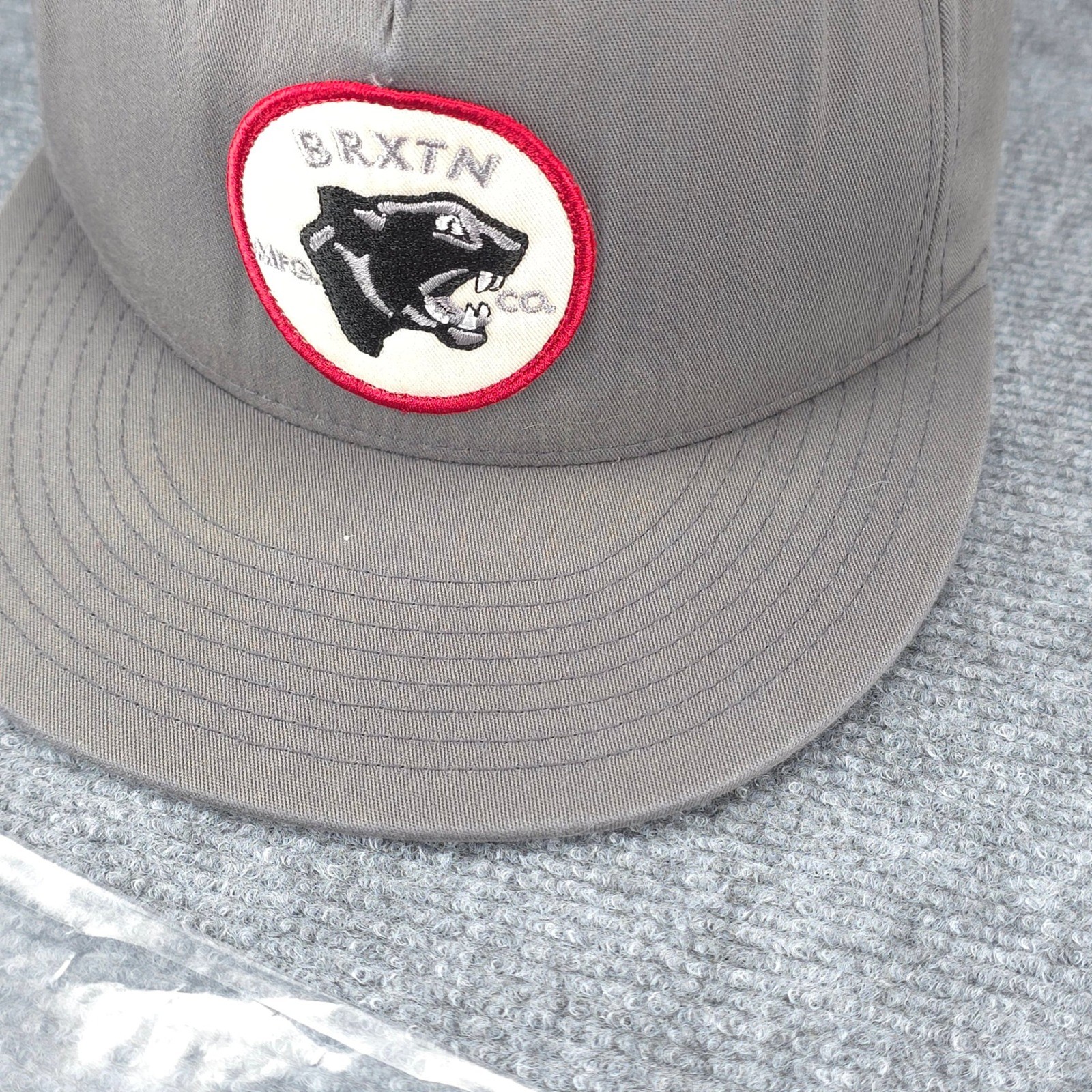 Brixton Hat Cap Snap Back One Size Grey Skate Surf Streetwear Mens Panther