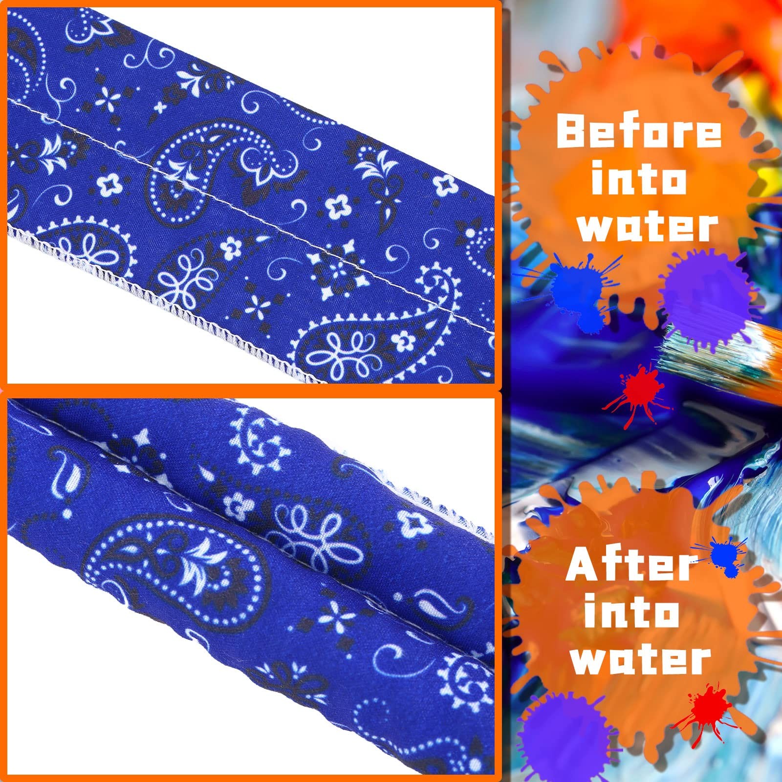 6 Pack Cooling Neck Wraps Cooler Ice Wrap Scarf Bandanas for Hot Weather Summer