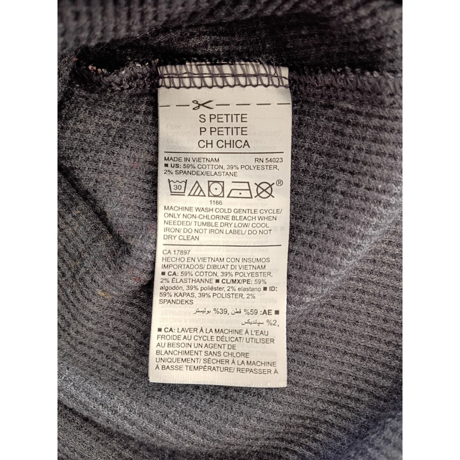 Old Navy Dark Gray Palm Tree Print Long Sleeve Cotton Thermal Top