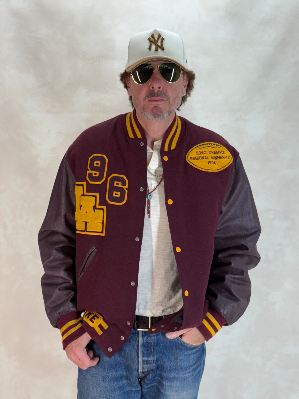 Large. Vintage 60s Varsity wool and leather jacket Made in USA