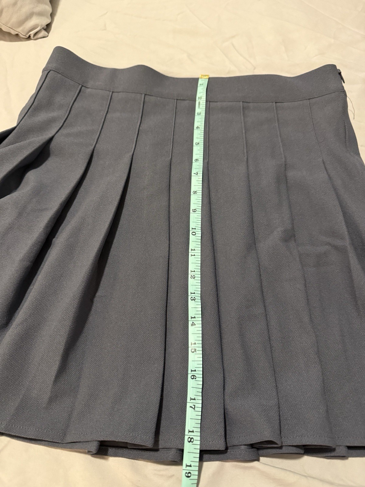 Womens Gray Solid Pleated Mini Skirt