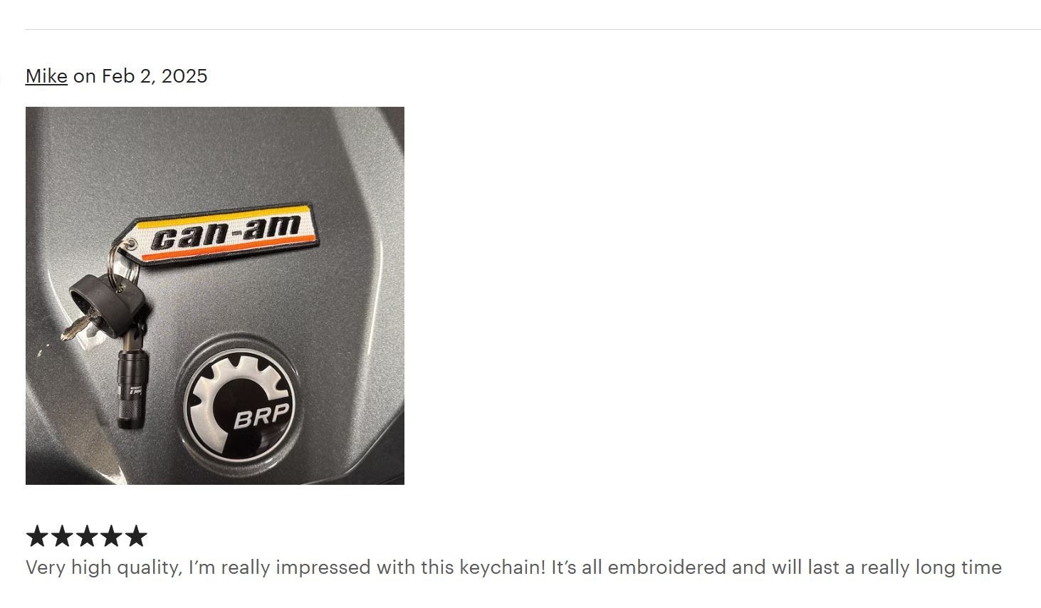 CAN-AM Keychain Double Sided Embroidered Fabric Highest Quality Keyring