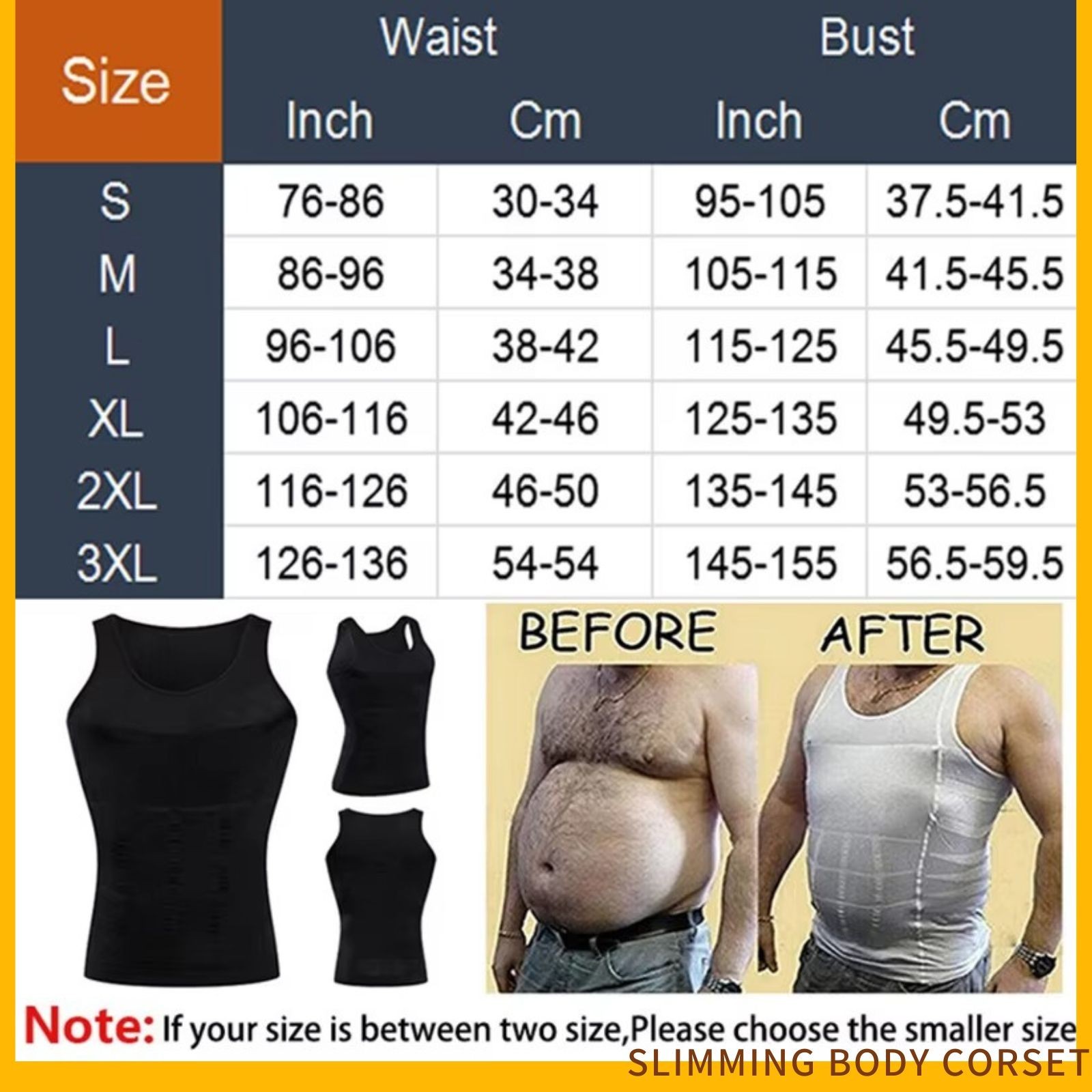 Men’s Body Shaper Slimming Vest Abdomen Tummy Control Compression Undershirt
