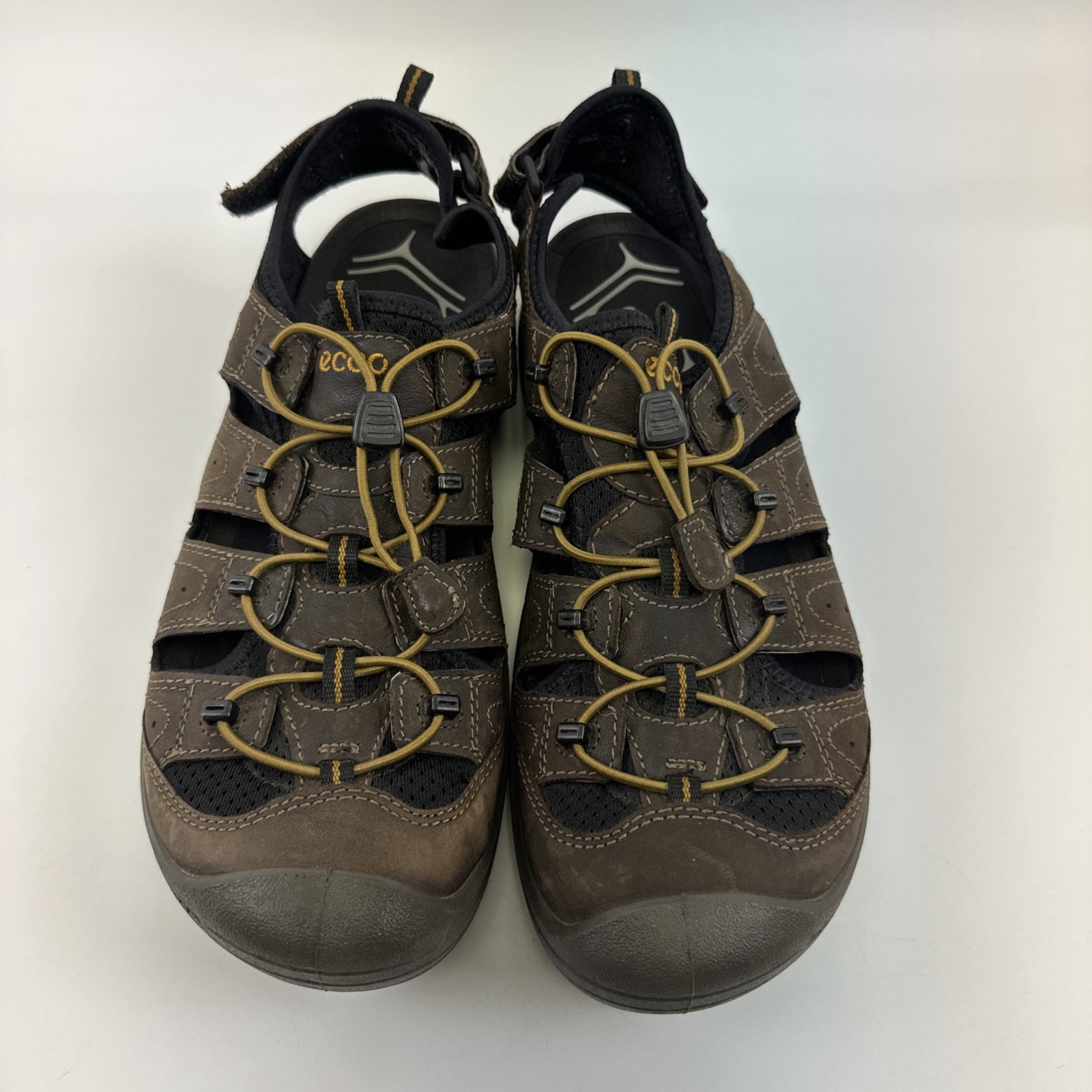 ECCO Biom Delta Offroad Sandal Brown Slip On Bungee Laces Comfort Active Mens 43