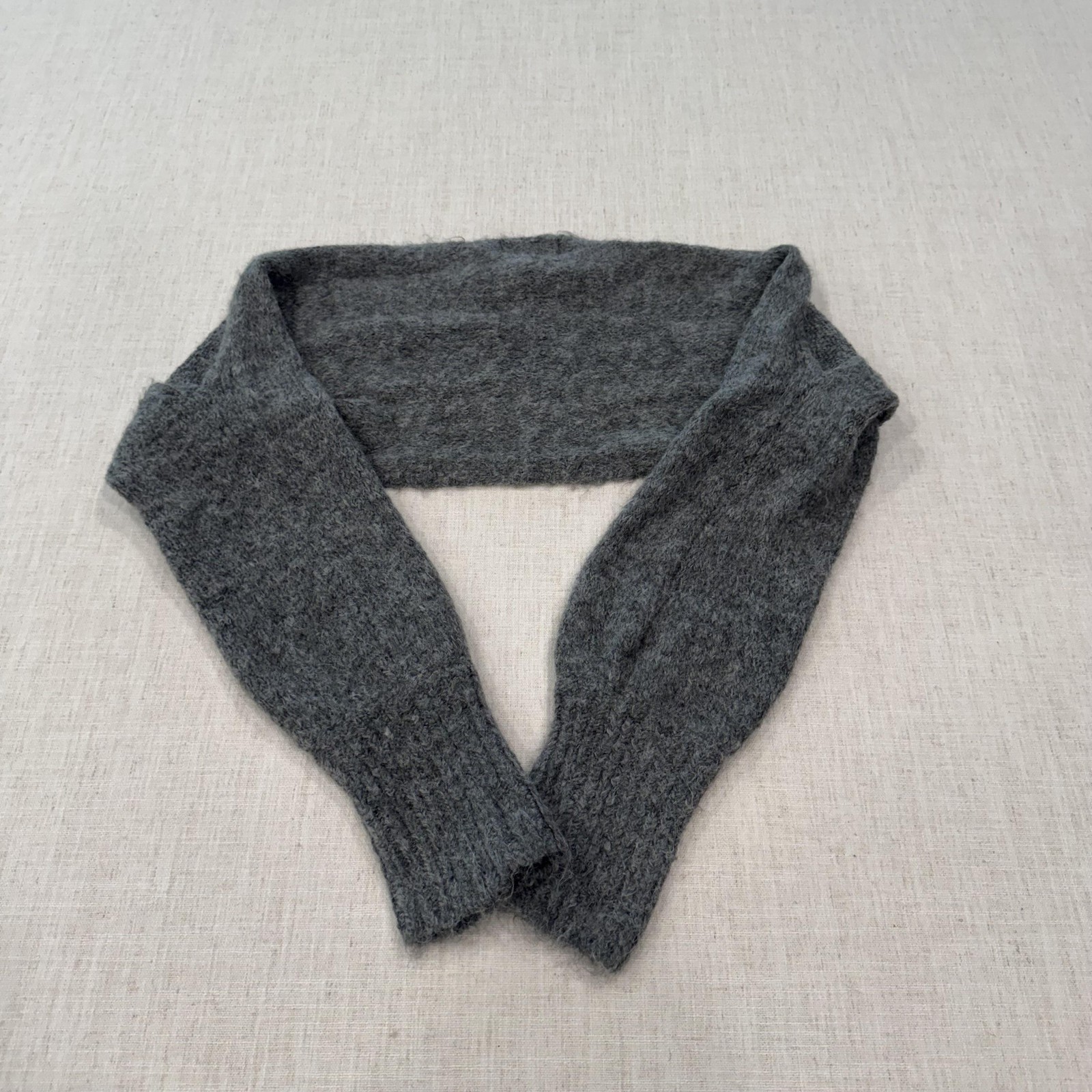 Free People Shrug Sweater Womens One Size Gray Knit Fuzzy Bolero Long Sleeve