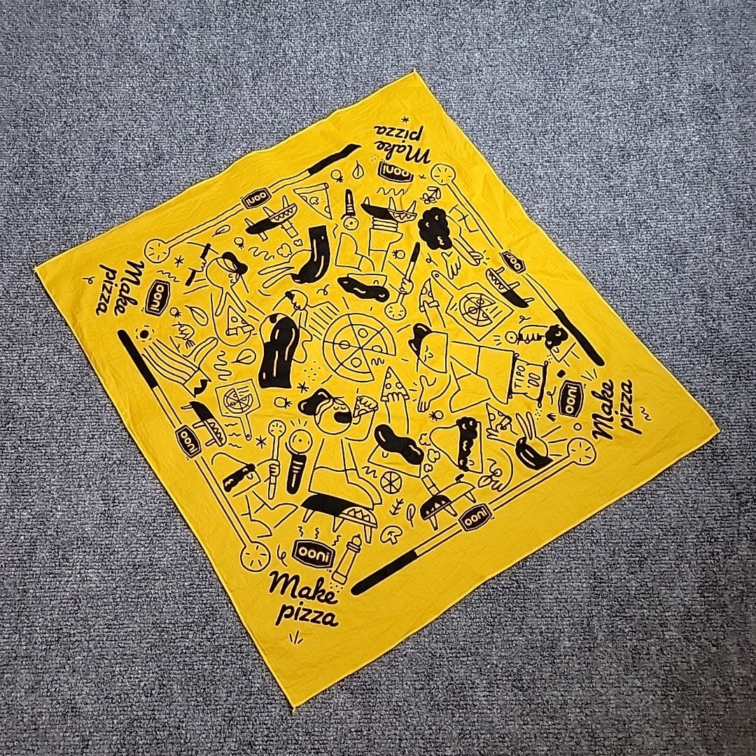 ooni Promo Yellow and Black Bandana Make Pizza – Exclusive 21″x 20″