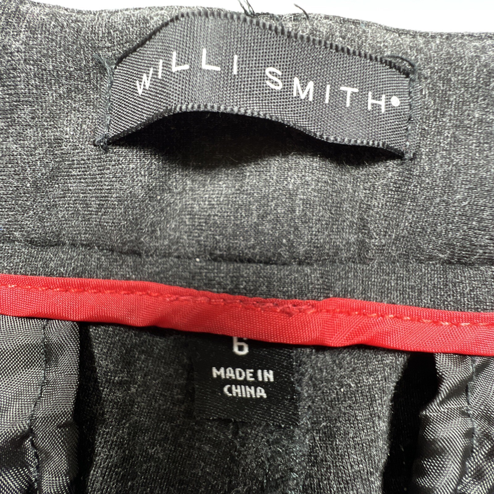 Willi Smith Womens Size 6 Rayon Nylon Spandex Blend Dark Gray Pants Zip Pocket