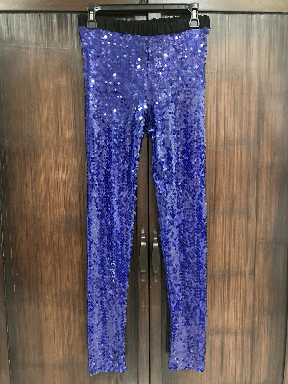 OTTO‘DAME Dodger Blue Sequin Leggings Stretch Sz 4 Small 28 W x 30 L NWOT