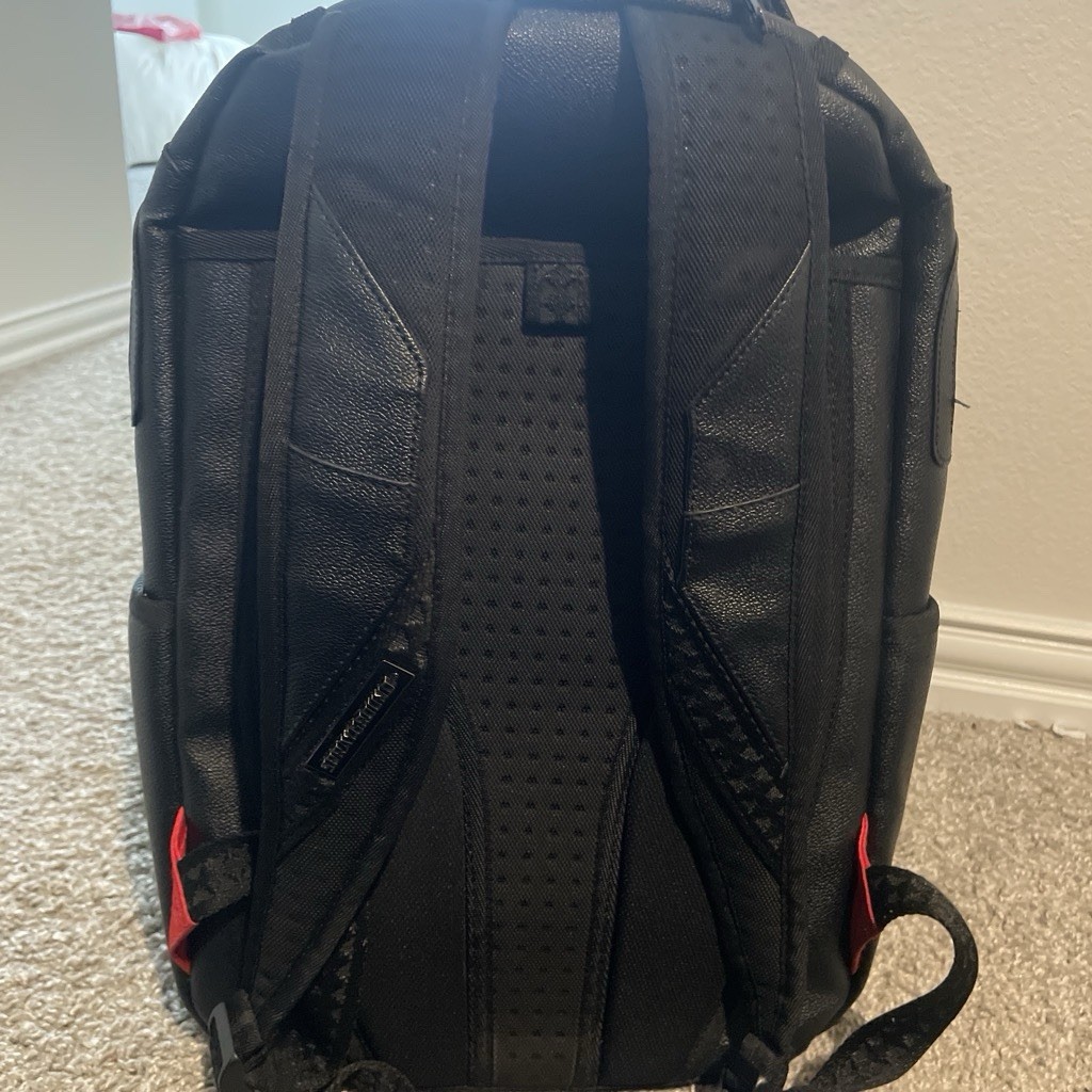 Sprayground Shark Mouth Backpack Black/Red Zip Limited Edition Padded Back