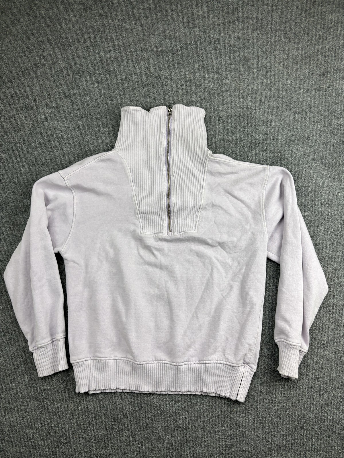 C&C California Sweatshirt Womens Small Lavender Sunwashed Funnel Neck Half Zip