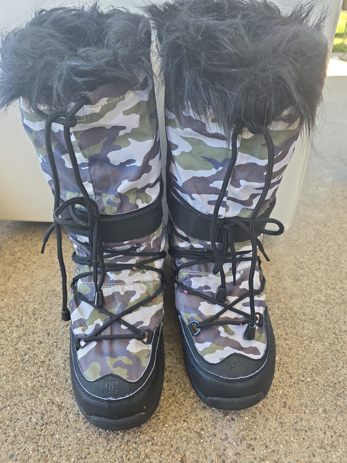 DC Women’s Chalet TX Snow Boots Size 8 Camo Faux Fur Y2K 303233 Winter Boots
