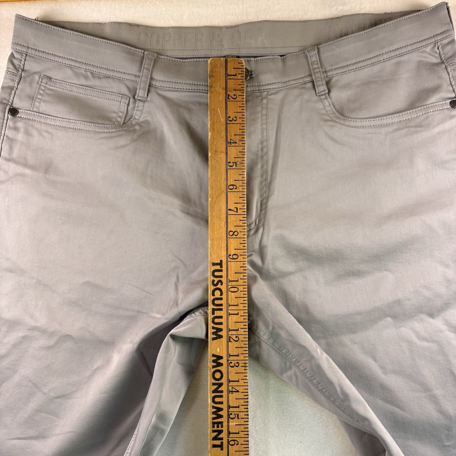 Copper and Oak 5 Pocket Men’s Straight Fit Stretch Fabric Gray Pants 38×32