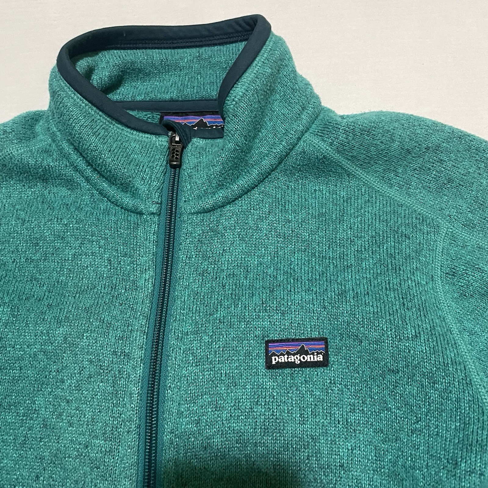 Patagonia Jacket Womens Size Small Teal Green Fleece Knit Better Sweater Jacket