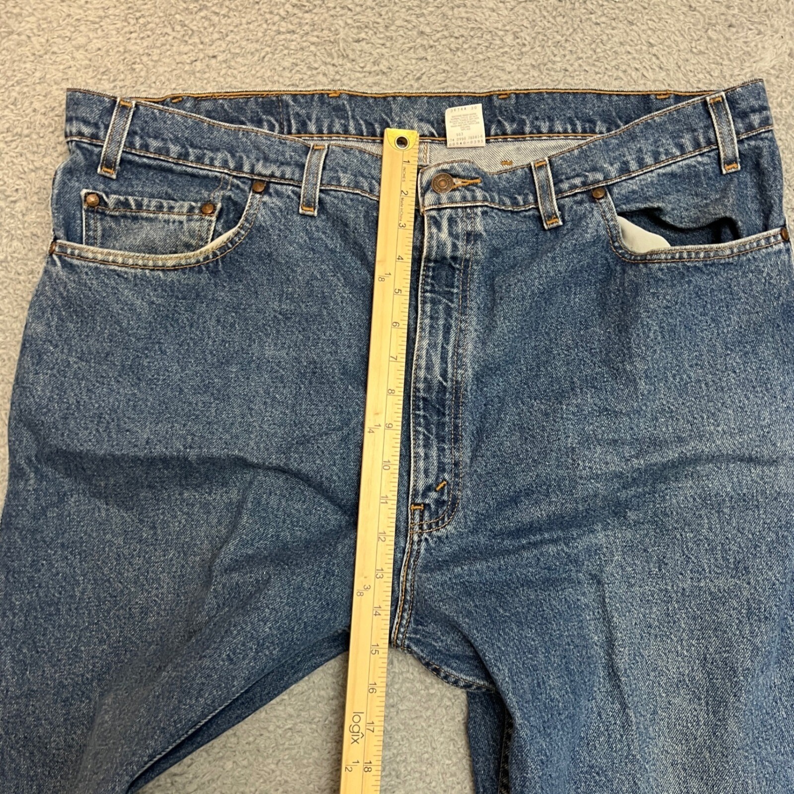 Levi 540 Jeans Mens 44×30 Blue Excellent Relaxed Fit Straight Leg Denim