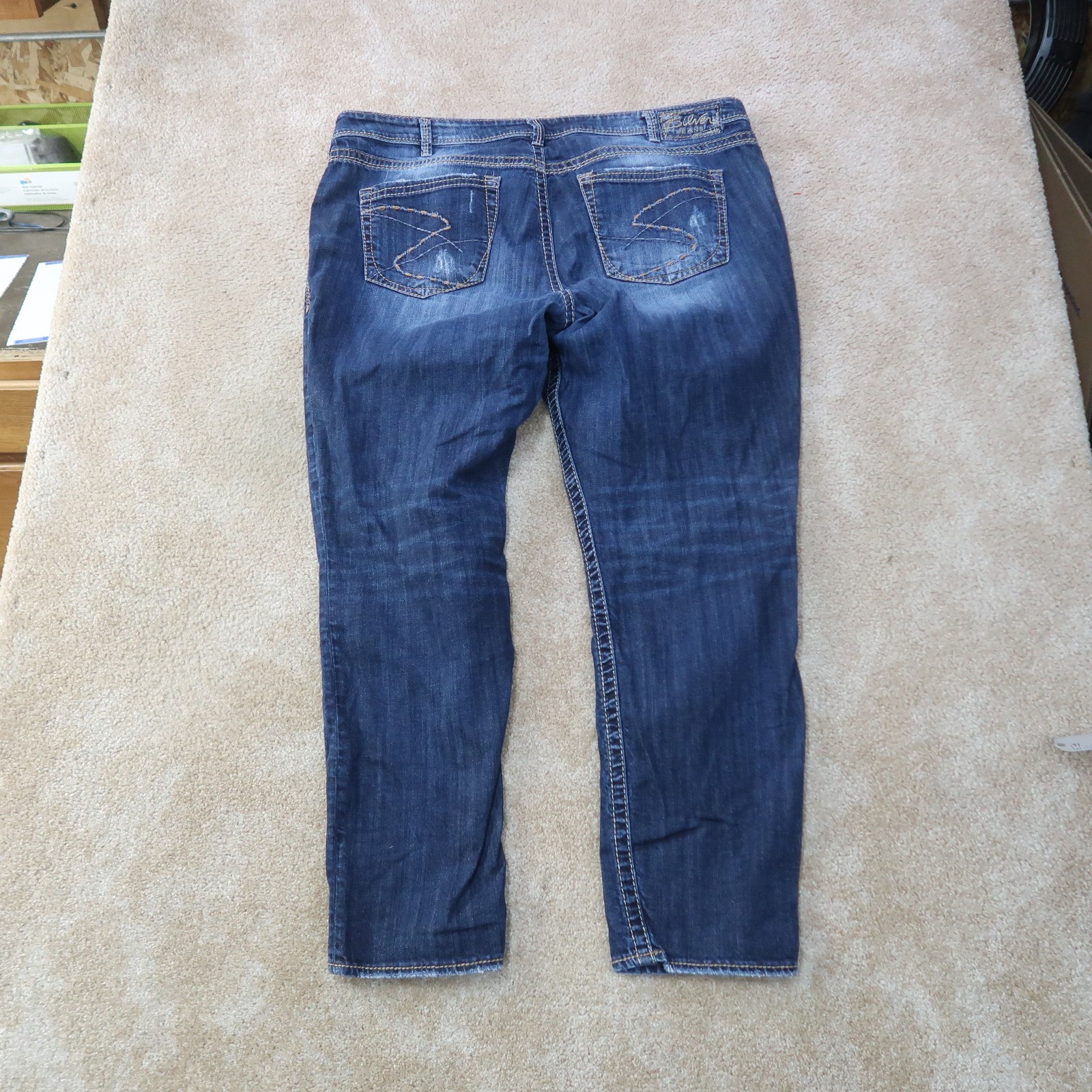Silver Jeans Kelli Boyfriend Jeans Women’s 20×31 Dark Wash blue Denim