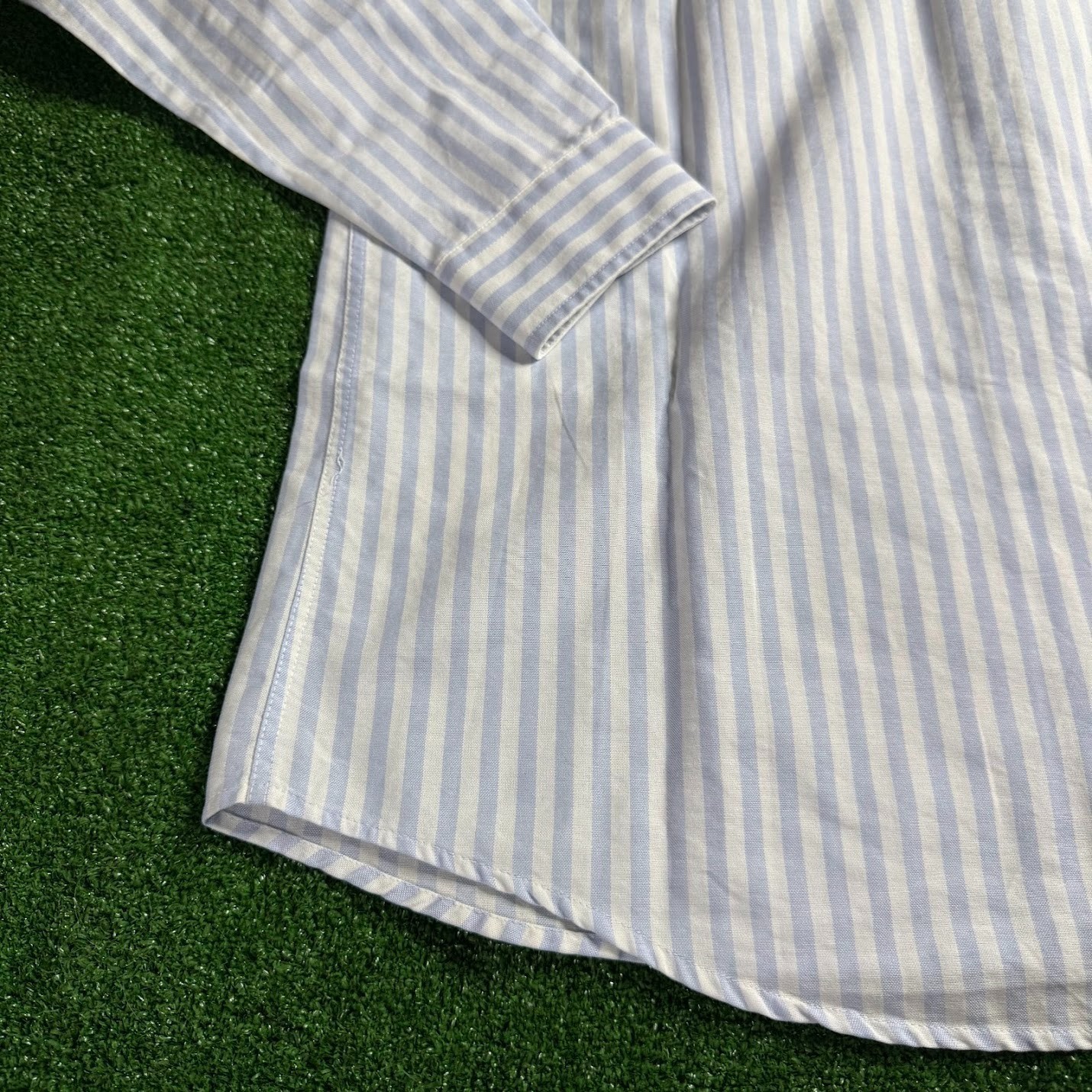 McNeal Long Sleeve Button Down Striped Blue Oxford Tailored Casual Shirt Size 45