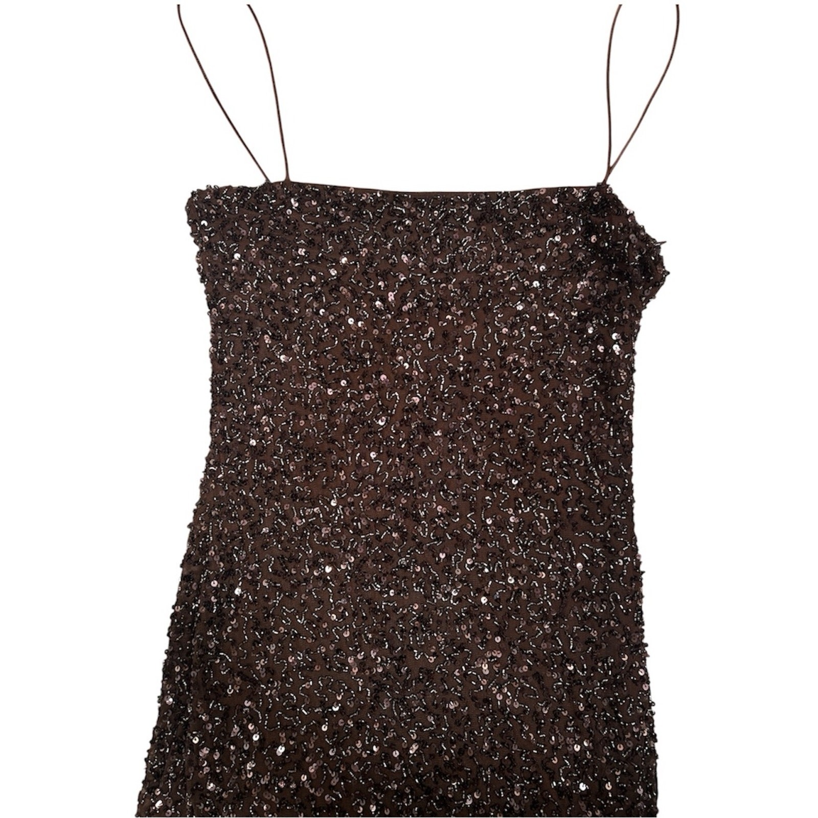 Retrofete Dionne Brown Sequin Bodycon Mini Dress Size Small NWT