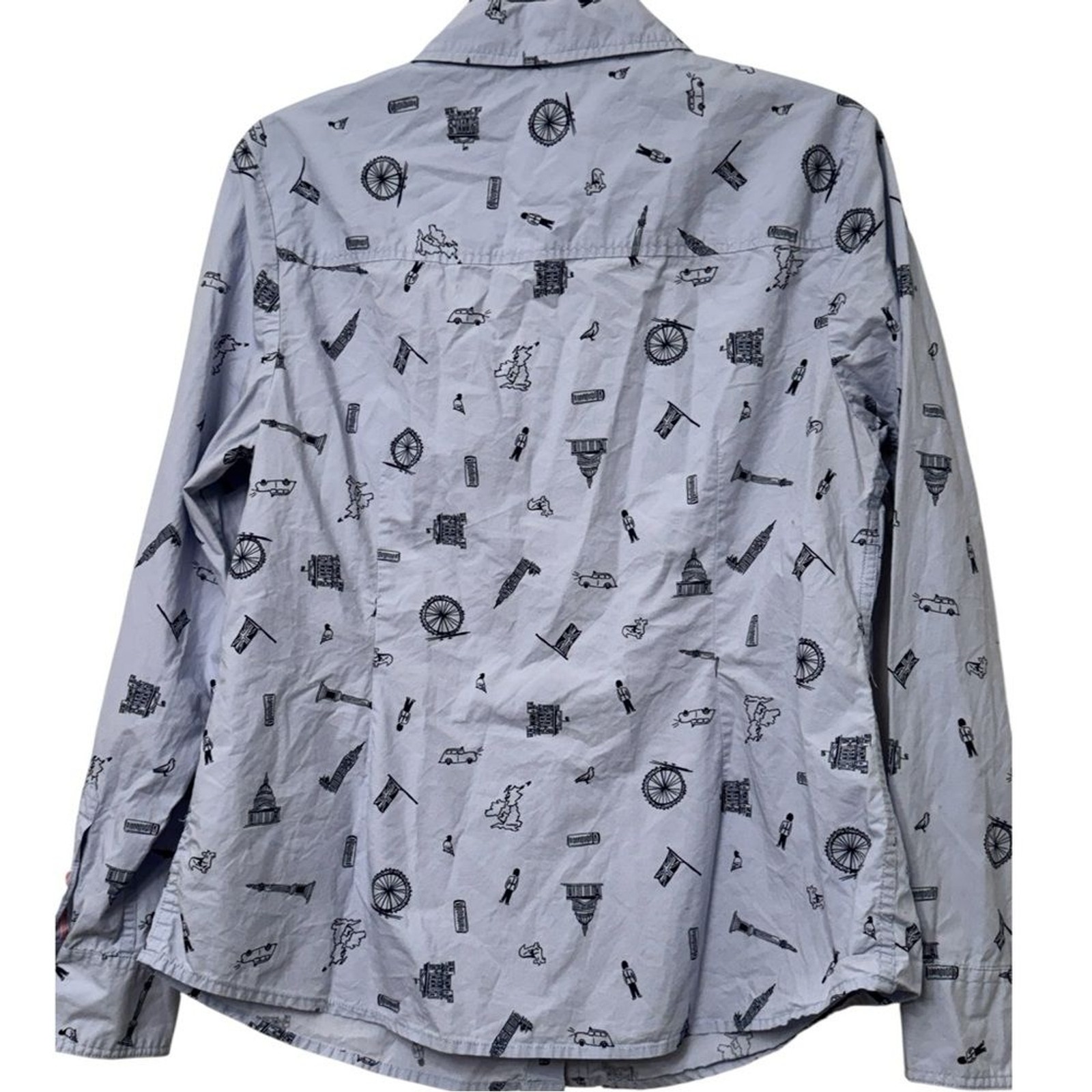 Boden Blue London City Printed Button Up Shirt