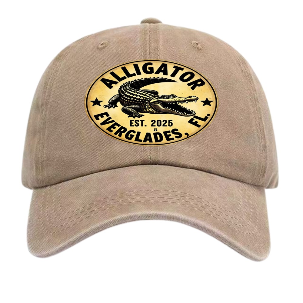 Unisex Everglades Florida Alligator Dad Hat|Nature Trip&Souvenir Casual Hang Cap
