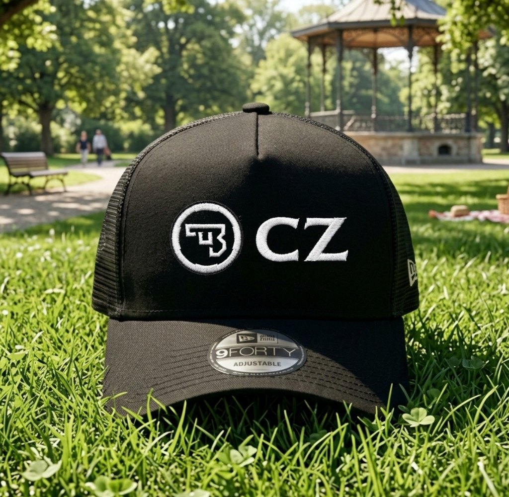 CZ Firearms Logo Baseball Cap Embroidered Trucker Hat Mesh Snapback Adjustable