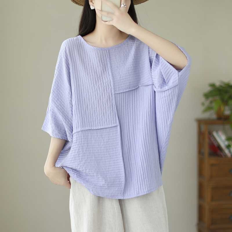 Plus Size Batwing Sleeve Top Women Figure Flattering Loose Fit Blouse