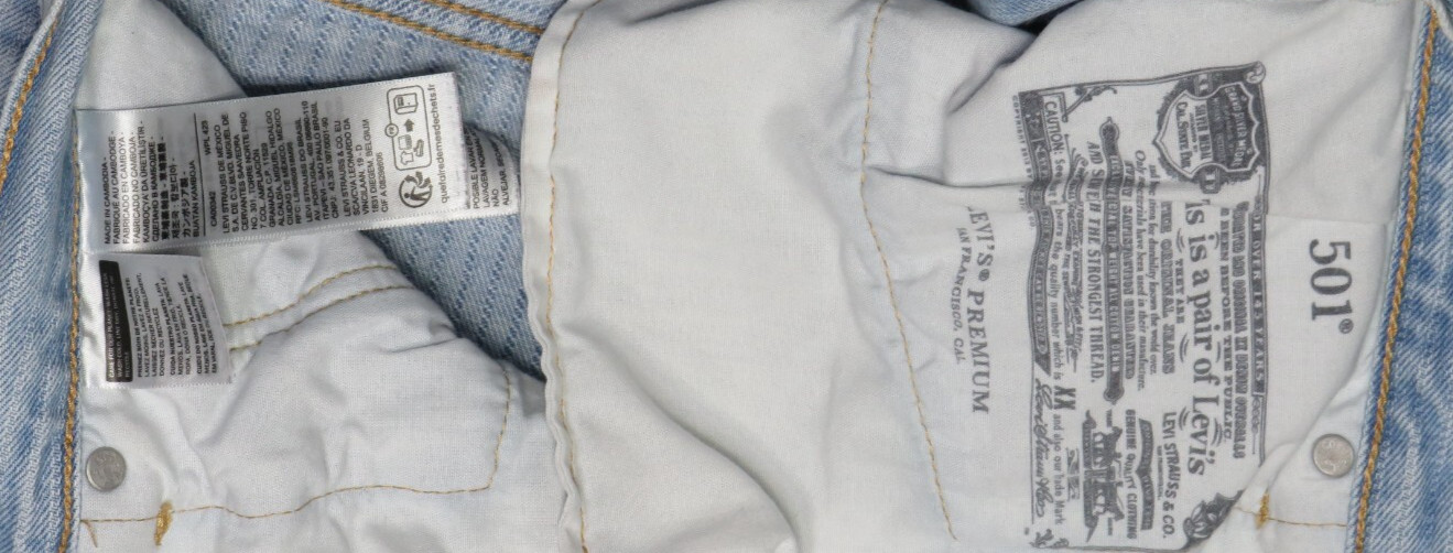LEVIS BLUE JEAN WOMEN 501 ’81 W30 L31 (33X31) PREMIUM COTTON DENIM STRIPED BIG E