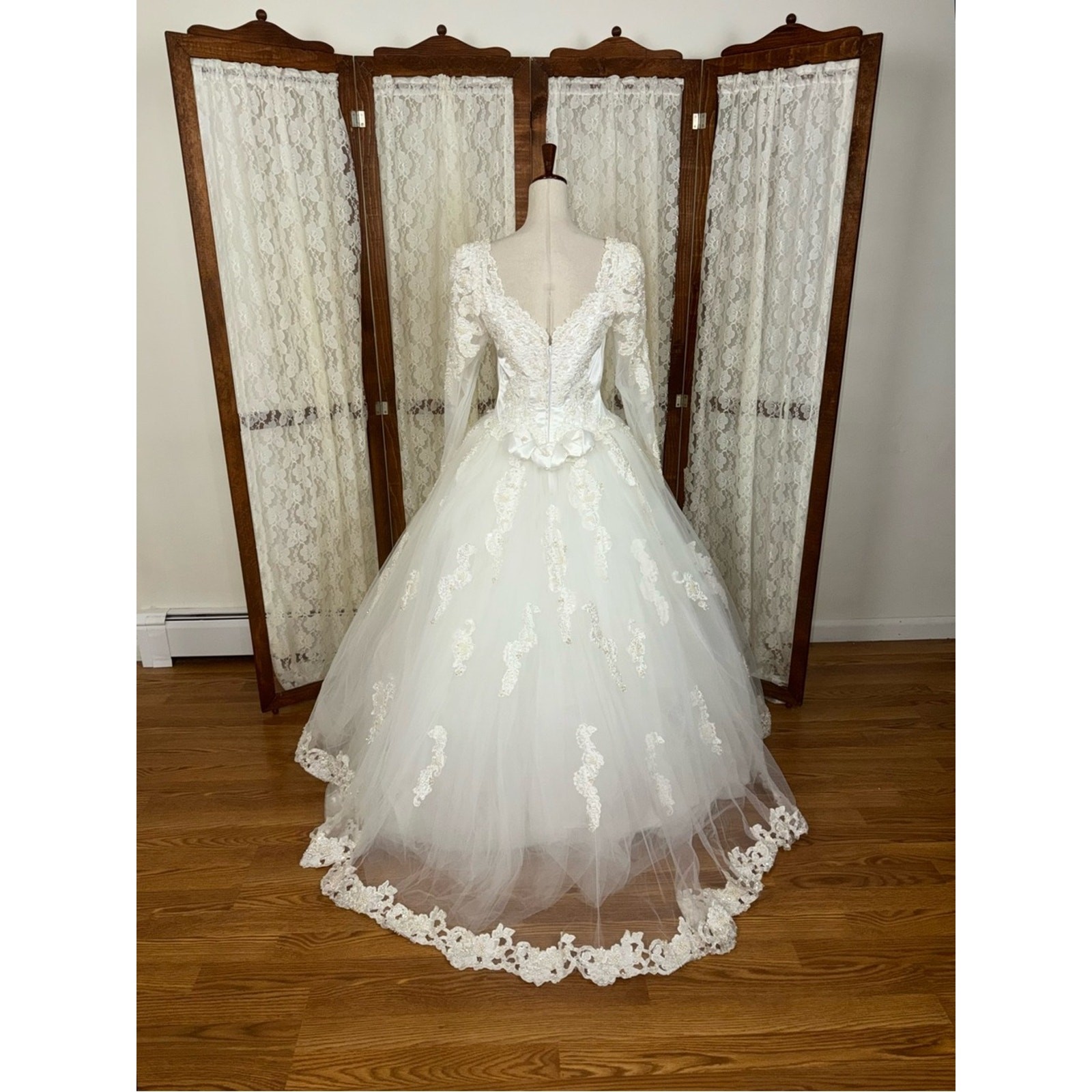 Stunning Vintage 90s Mori Lee Cathedral Length Wedding Gown