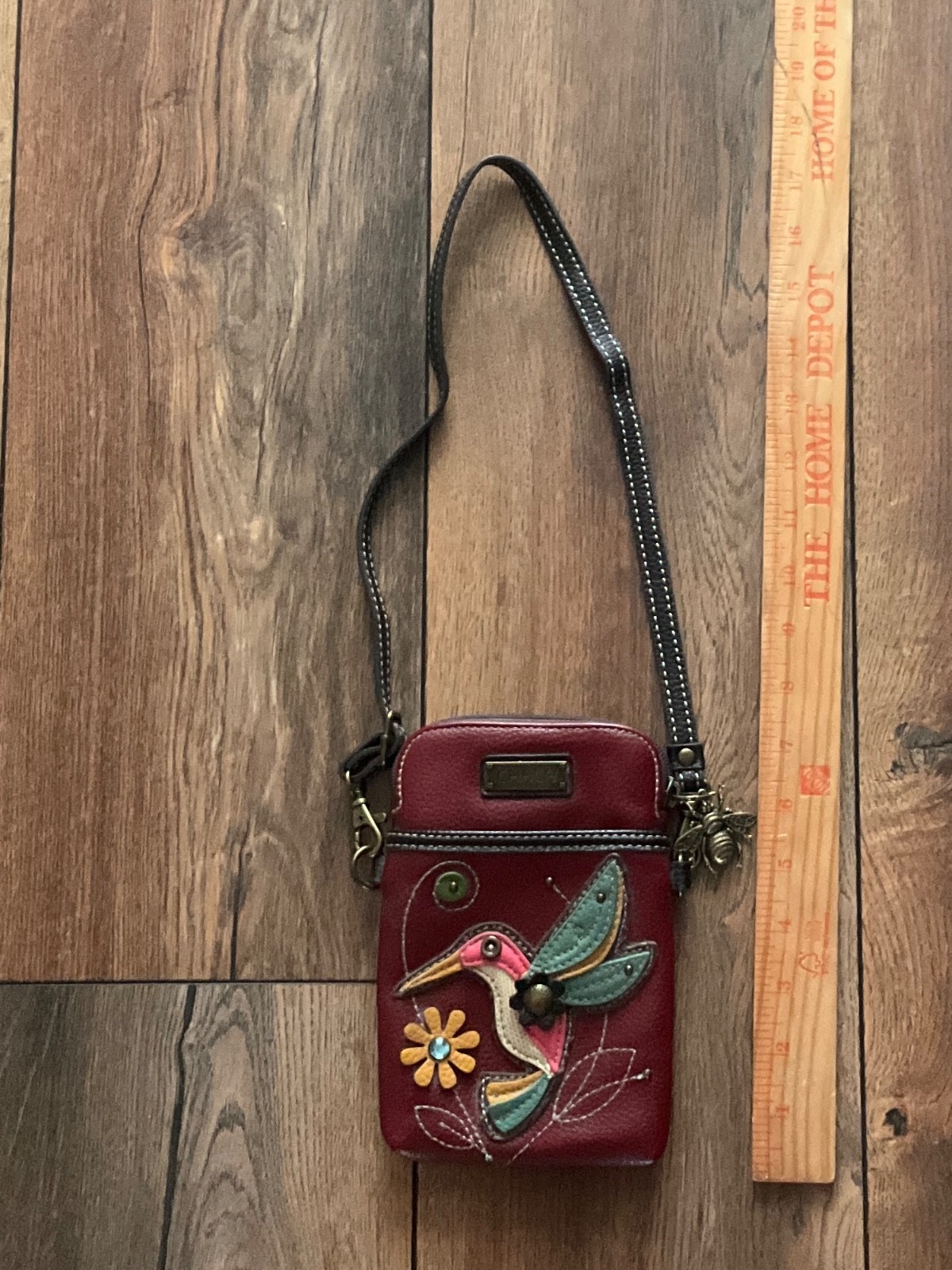 Chala double set Large garnet red Hummingbird Tote Purse/bag / Mini Phone purse